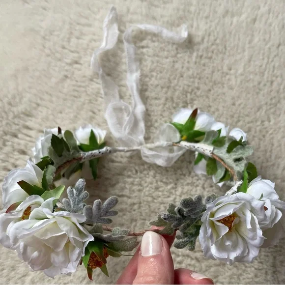 White Rose Flower Crown